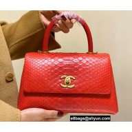 Chanel Python Coco Handle Small Flap Bag with Top Handle 19
