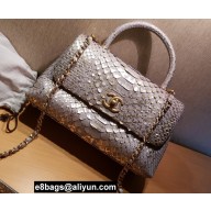 Chanel Python Coco Handle Medium Flap Bag with Top Handle 08