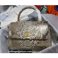 Chanel Python Coco Handle Medium Flap Bag with Top Handle 10