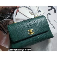 Chanel Python Coco Handle Medium Flap Bag with Top Handle 13