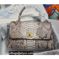Chanel Python Coco Handle Medium Flap Bag with Top Handle 23