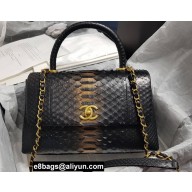 Chanel Python Coco Handle Medium Flap Bag with Top Handle 26