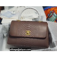 Chanel Python Coco Handle Medium Flap Bag with Top Handle 01