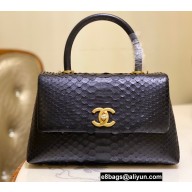Chanel Python Coco Handle Small Flap Bag with Top Handle 11