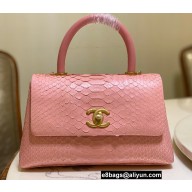 Chanel Python Coco Handle Small Flap Bag with Top Handle 04