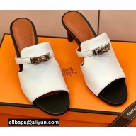 Hermes Kelly Buckle Cute Sandals White