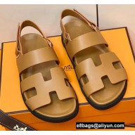 Hermes Original Calfskin Takara Sandals Brown