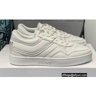 Celine Trainer Low Lace-up Sneakers In Calfskin White 2022