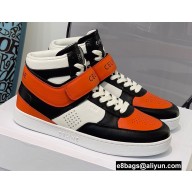 Celine High Sneakers Ct-03 With Velcro In Calfskin White/Black/Orange 2022
