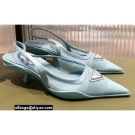 Prada Mesh fabric slingback pumps Blue 2022