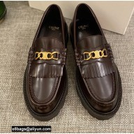 Celine Fringes Margaret Loafers With Triomphe Chain In Polished Bull Burgundy 2022