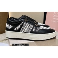 Jimmy Choo HAWAII/F Trainers Sneakers Black with Pearl Embellishment 2022