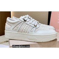 Jimmy Choo HAWAII/F Trainers Sneakers White with Pearl Embellishment 2022