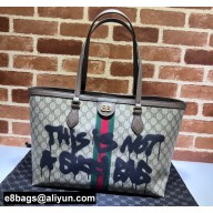 Gucci x Balenciaga The Hacker Project Graffiti Medium Tote Bag 680125 GG Canvas Beige 2022