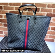 Gucci x Balenciaga The Hacker Project Large Tote Bag 680127 GG Canvas Black 2022