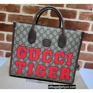 Gucci Tiger GG Small Tote Bag 659983 Brown 2022