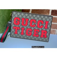 Gucci Tiger GG Pouch Cltuch Bag 688378 Brown 2022