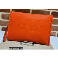 Gucci Zip Pouch Bag with Gucci Logo 681200 Orange 2022