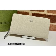Gucci GG Marmont zip around Wallet 456117 Resin Hardware White 2022