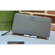 Gucci GG Marmont zip around Wallet 456117 Resin Hardware Gray 2022