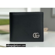 Gucci GG Marmont Leather Bi-fold Wallet 428726 Black/Silver 2022
