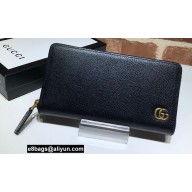 Gucci GG Marmont Leather Zip Around Wallet 428736 Black/Gold 2022