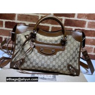 Gucci x Balenciaga The Hacker Project Medium Neo Classic Bag 681695 GG Brown 2022
