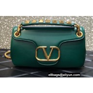 Valentino Stud Sign Nappa Shoulder Bag Green 2022