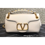 Valentino Stud Sign Nappa Shoulder Bag White 2022