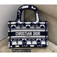 Dior Mini Book Tote Bag in Dior Étoile Embroidery Blue/White 2022
