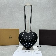 Alaia Le Cœur Heart Bag with Strass Stud Allover Black 2024 