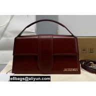 Jacquemus Le grand Bambino Large Envelope Handbag Leather Burgundy