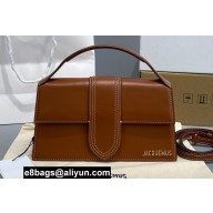 Jacquemus calfskin Le grand Bambino Large Envelope handbag brown
