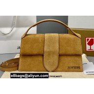 Jacquemus suede Le grand Bambino Large Envelope handbag beige