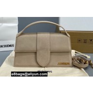 Jacquemus suede Le grand Bambino Large Envelope handbag nude