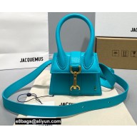 Jacquemus Le Chiquito Montagne Mini sac en cuir Bag Leather Turquoise Blue