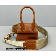 Jacquemus Le Chiquito Homme Mini Bag Leather Brown with Removable Shoulder Strap