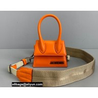 Jacquemus Le Chiquito Homme Mini Bag Leather Orange with Removable Shoulder Strap