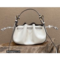 Fendi Pomodorino Drawstring Mini Bucket Bag Leather White 2022