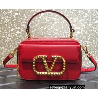 Valentino Alcove Rockstud Vlogo Leather Crossbody Bag Red 2022