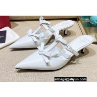 Valentino French Bows Leather Heel Mules White 2022