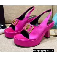 Versace Icon Medusa Medallion Heel Slingback Satin Fuchsia 2022