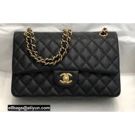 Chanel Medium Classic Flap Handbag A01112 in Caviar Leather Black/Gold
