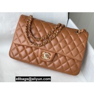 Chanel Medium Classic Flap Handbag A01112 in Lambskin Caramel/Gold