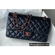 Chanel Medium Classic Flap Handbag A01112 in Lambskin Black with Pink Gold Hardware