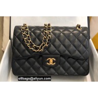 Chanel Large/Jumbo Classic Flap Handbag A58600 in Lambskin Black/Gold