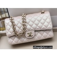 Chanel Medium Classic Flap Handbag A01112 in Lambskin Pearl Pale Pink