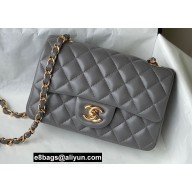 Chanel Mini Classic Flap Handbag A69900 in Lambskin Gray/Gold