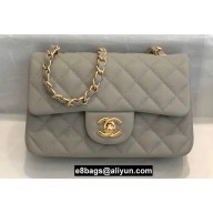 Chanel Small Classic Flap Handbag A01116 in Caviar Leather Smoky Gray/Gold