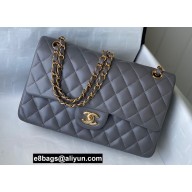 Chanel Medium Classic Flap Handbag A01112 in Lambskin Gray/Gold
